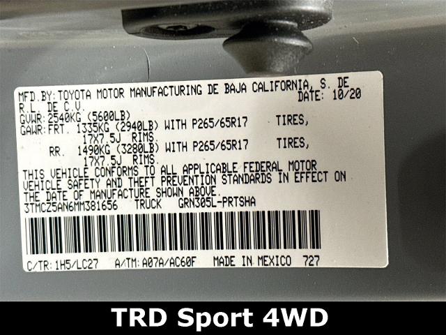 2021 Toyota Tacoma Vehicle Photo in EVERETT, WA 98203-5662