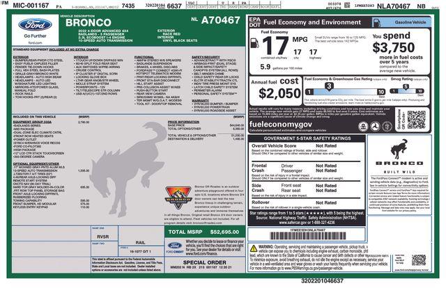 2022 Ford Bronco Vehicle Photo in DANBURY, CT 06810-5034