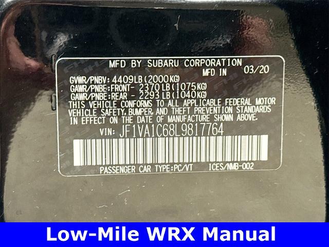 2020 Subaru WRX Vehicle Photo in EVERETT, WA 98203-5662