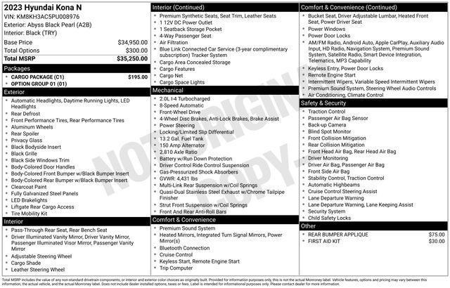 2023 Hyundai Kona N Vehicle Photo in DANBURY, CT 06810-5034