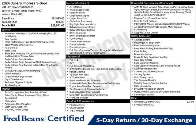2024 Subaru Impreza Vehicle Photo in Doylestown, PA 18902
