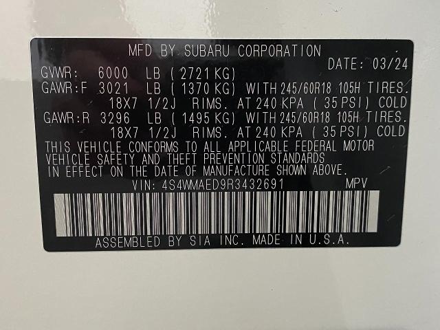 2024 Subaru Ascent Vehicle Photo in NEENAH, WI 54956-2243