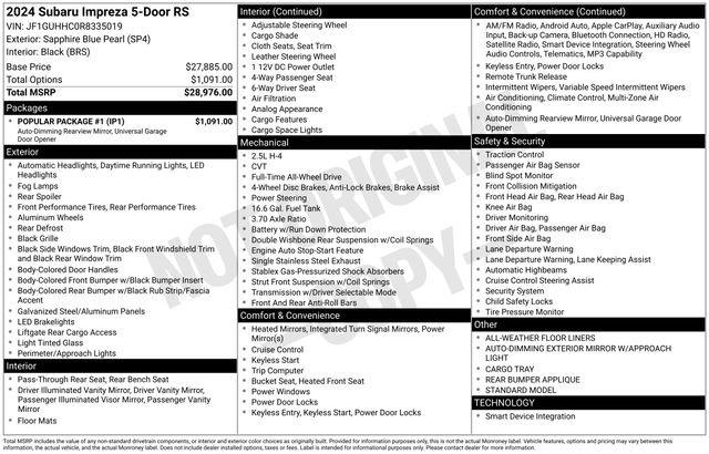 2024 Subaru Impreza Vehicle Photo in Doylestown, PA 18902