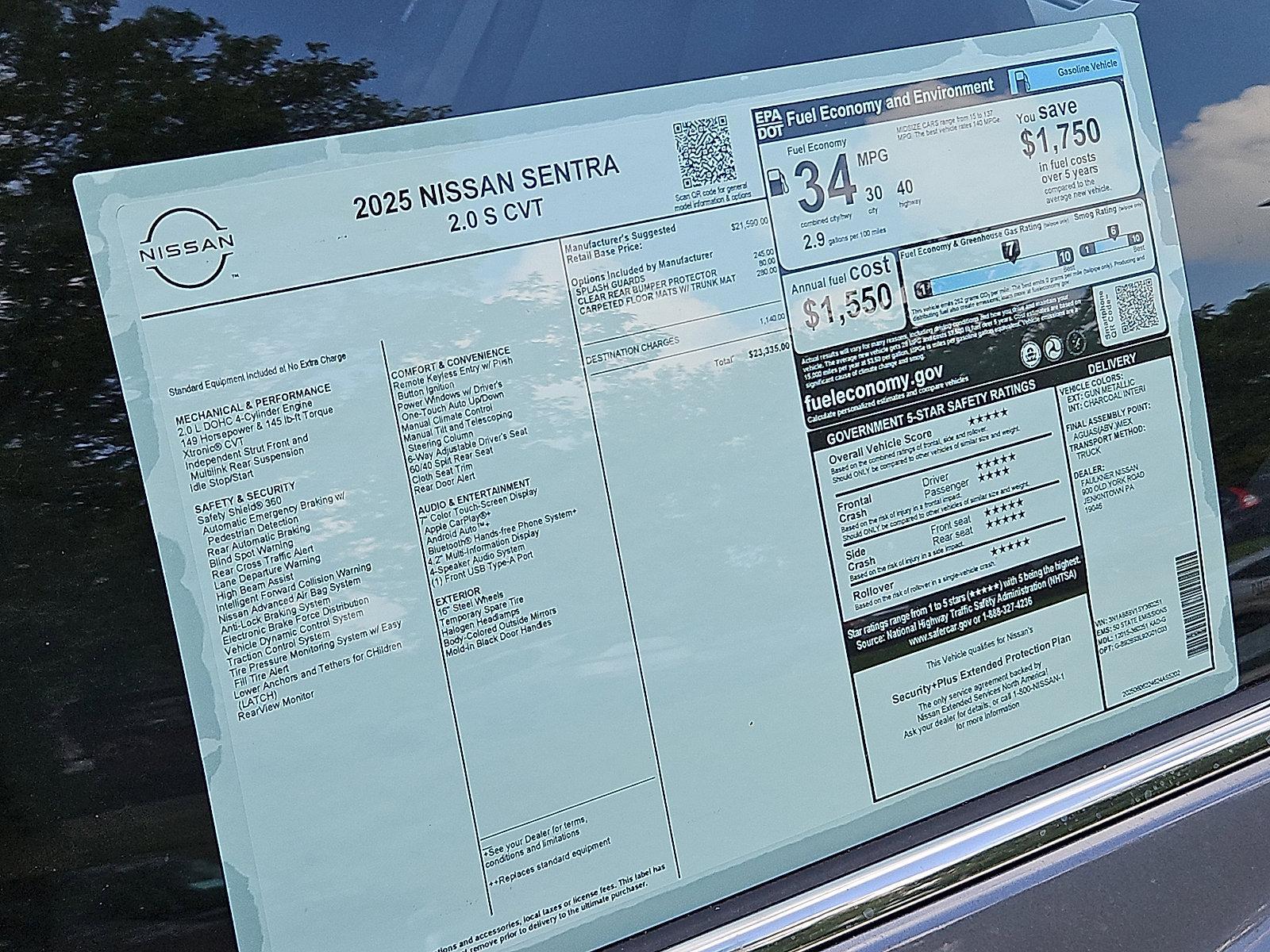 2025 Nissan Sentra Vehicle Photo in Jenkintown, PA 19046