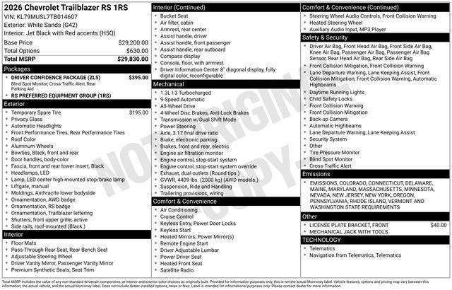 2026 Chevrolet Trailblazer Vehicle Photo in DANBURY, CT 06810-5034