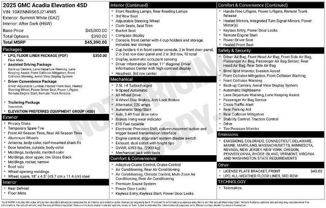 2025 GMC Acadia Vehicle Photo in PUYALLUP, WA 98371-4149