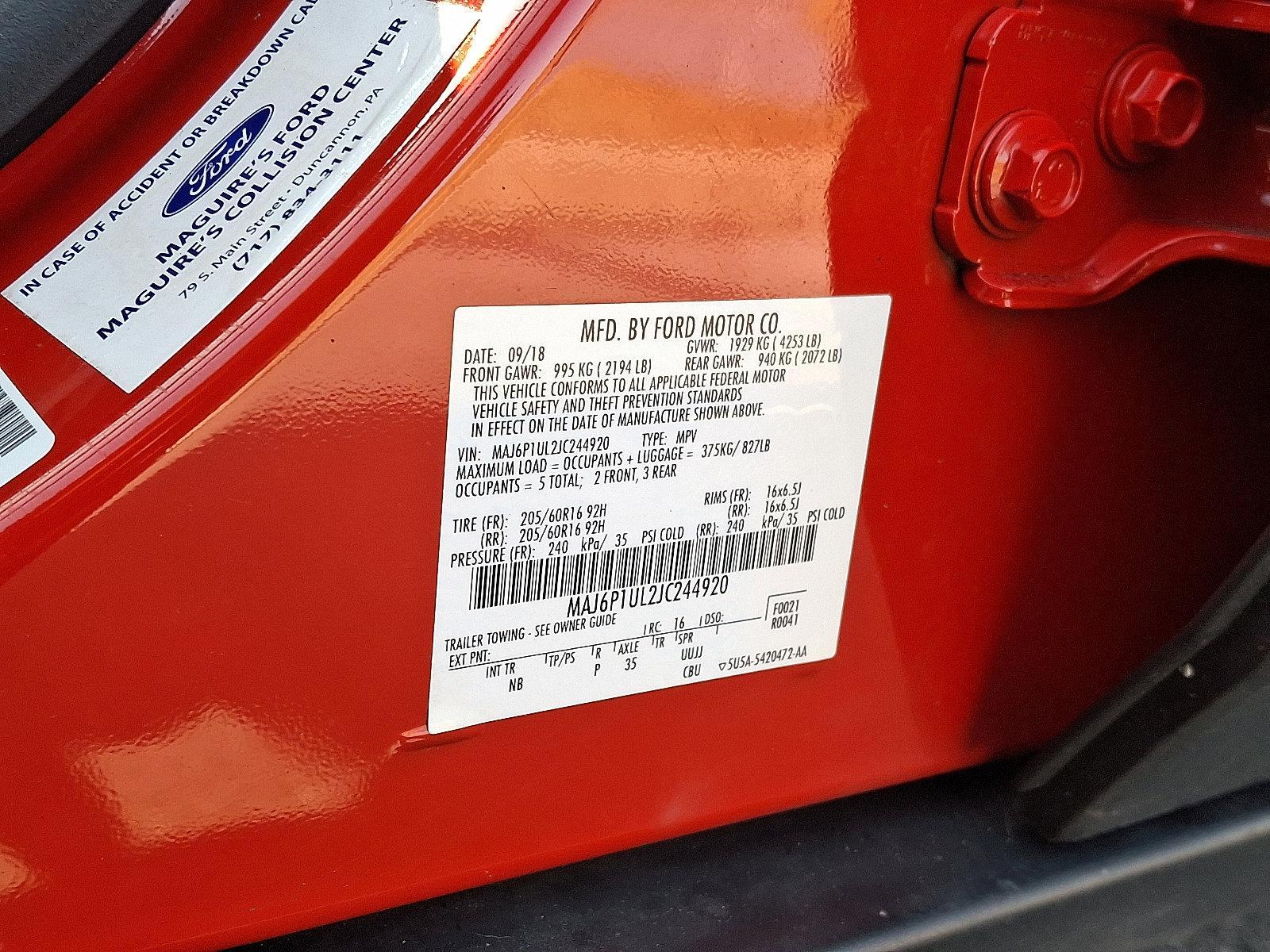 2018 Ford EcoSport Vehicle Photo in Mechanicsburg, PA 17050-2306