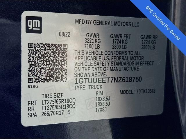 2022 GMC Sierra 1500 Vehicle Photo in PUYALLUP, WA 98371-4149