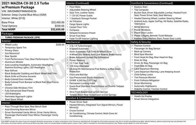 2021 Mazda CX-30 Vehicle Photo in DANBURY, CT 06810-5034