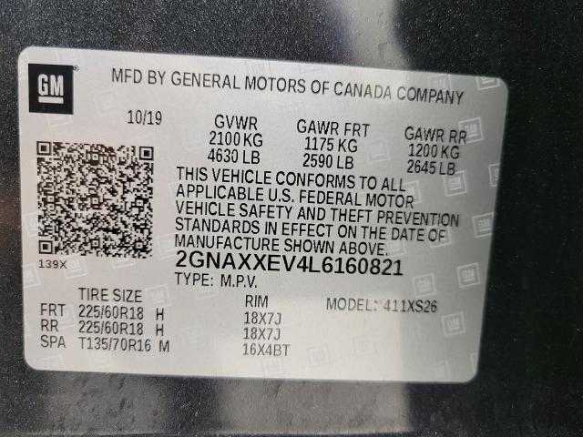 2020 Chevrolet Equinox Vehicle Photo in NEENAH, WI 54956-2243