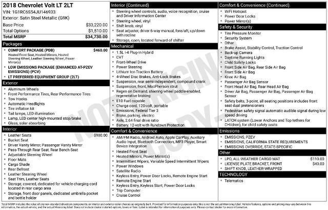 2018 Chevrolet Volt Vehicle Photo in PUYALLUP, WA 98371-4149