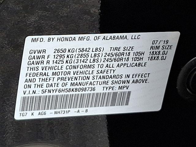 2019 Honda Pilot Vehicle Photo in DANBURY, CT 06810-5034