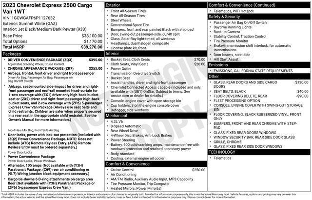 2023 Chevrolet Express Cargo 2500 Vehicle Photo in DANBURY, CT 06810-5034