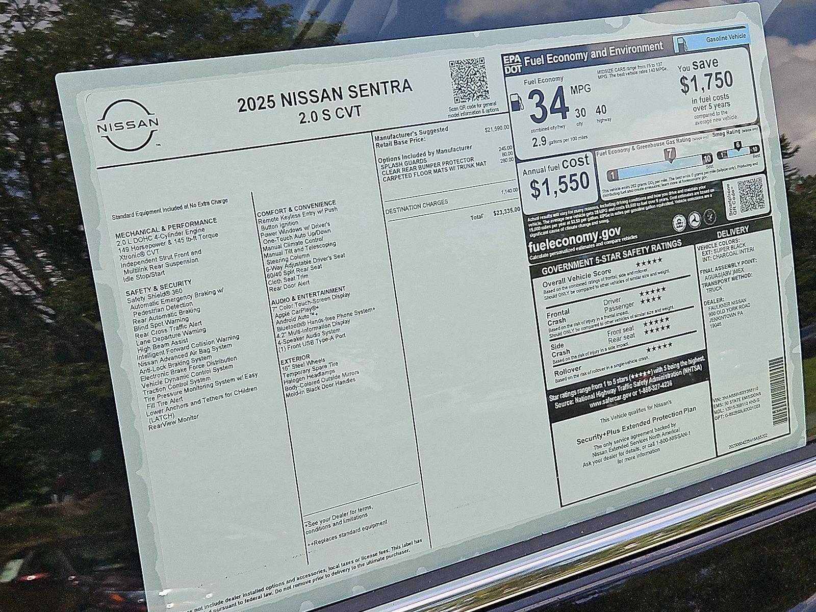 2025 Nissan Sentra Vehicle Photo in Jenkintown, PA 19046
