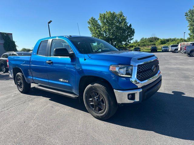 Blazing Blue Pearl 2018 Toyota Tundra SR5 Double Cab 4.6L 4WD Pickup Truck Four-Wheel Drive Automatic