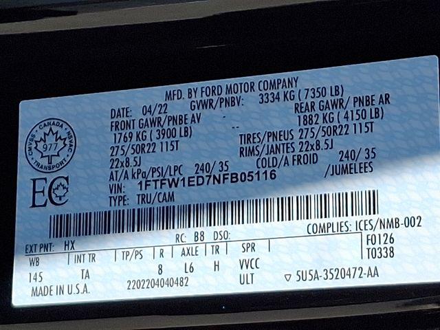 2022 Ford F-150 Vehicle Photo in DANBURY, CT 06810-5034