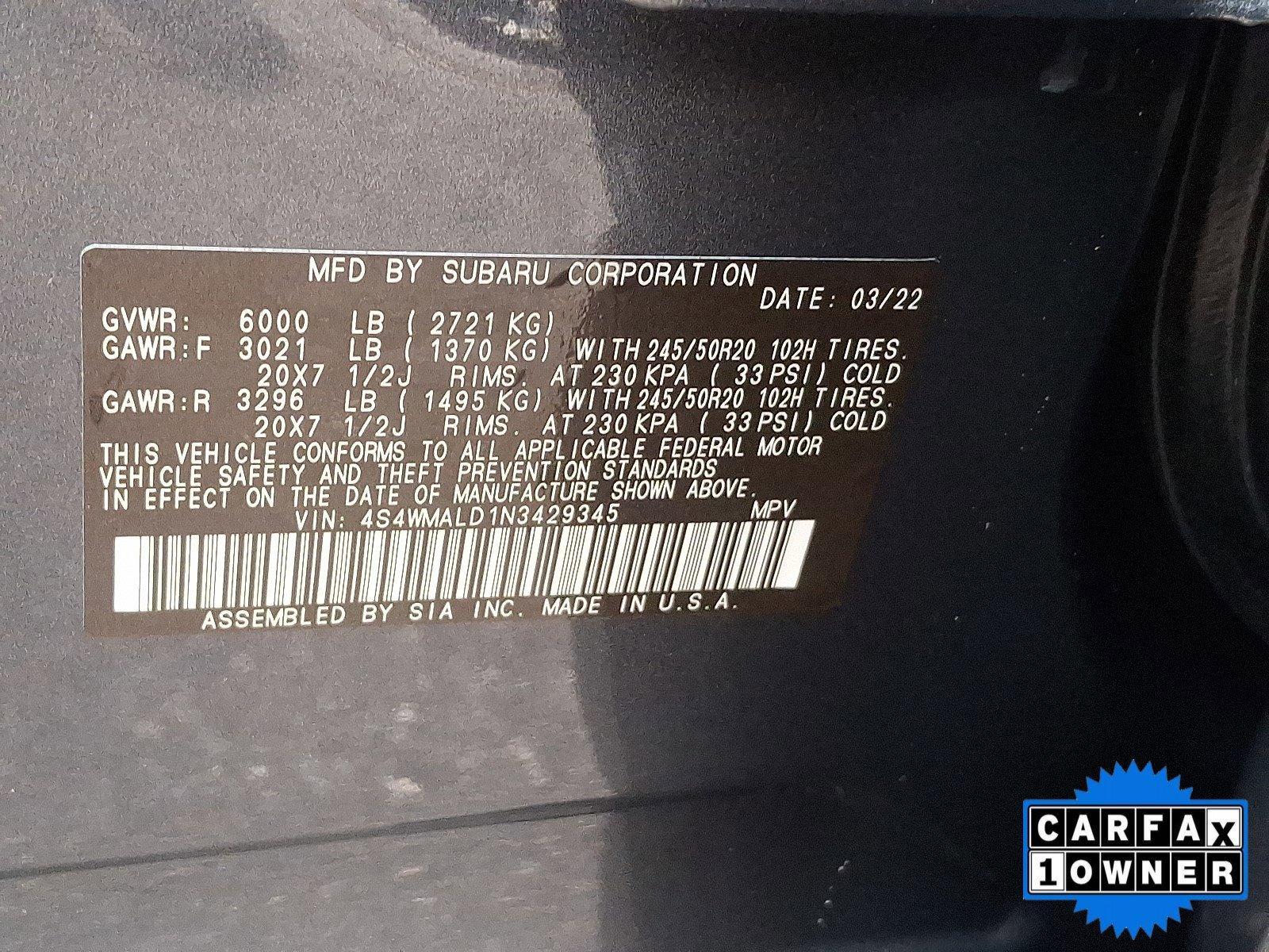 2022 Subaru Ascent Vehicle Photo in Harrisburg, PA 17111
