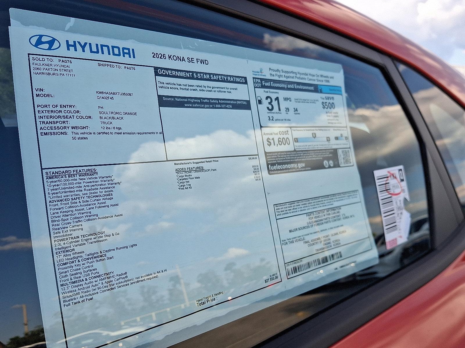2026 Hyundai KONA Vehicle Photo in Harrisburg, PA 17111