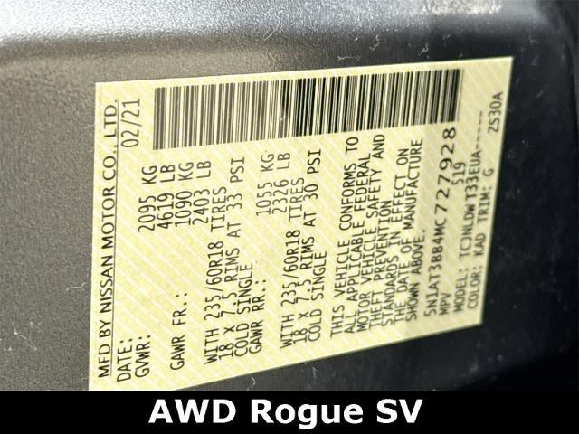 2021 Nissan Rogue Vehicle Photo in EVERETT, WA 98203-5662