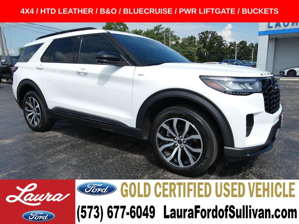 Star White Metallic Tri-Coat 2025 Ford Explorer SUV / Crossover All-Wheel Drive Automatic