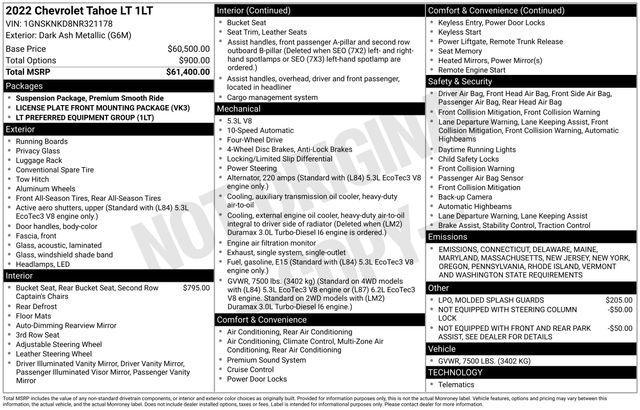 2022 Chevrolet Tahoe Vehicle Photo in DANBURY, CT 06810-5034