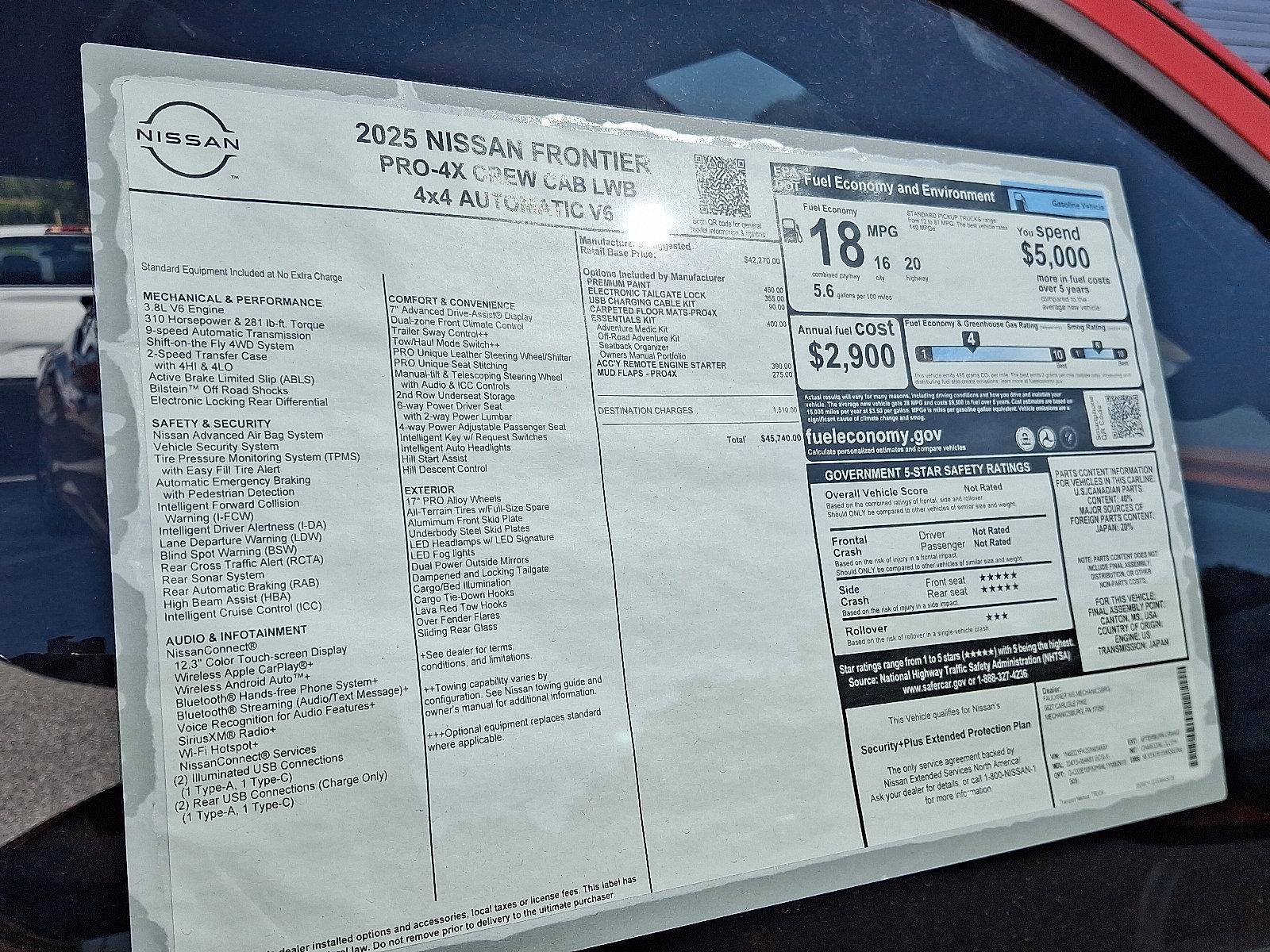 2025 Nissan Frontier Vehicle Photo in Mechanicsburg, PA 17050-2306