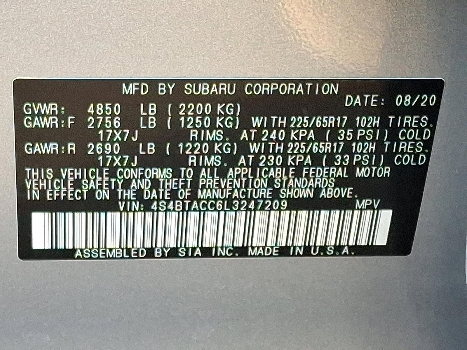 2020 Subaru Outback Vehicle Photo in Easton, PA 18045