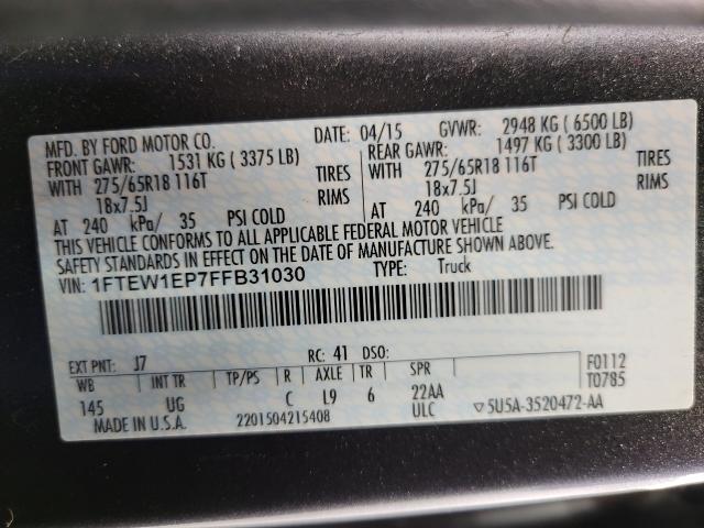 2015 Ford F-150 Vehicle Photo in NEENAH, WI 54956-2243