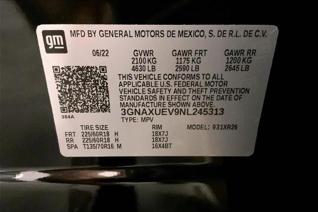2022 Chevrolet Equinox Vehicle Photo in INDEPENDENCE, MO 64055-1314