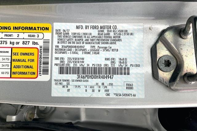 2017 Ford Fusion Vehicle Photo in KANSAS CITY, MO 64114-4502