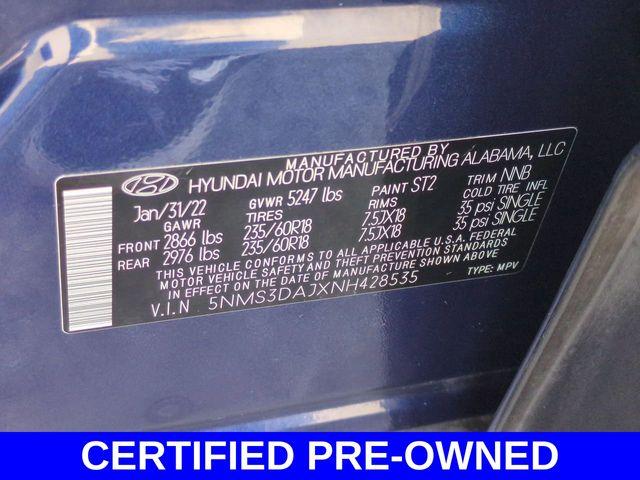 2022 Hyundai SANTA FE Vehicle Photo in Merrillville, IN 46410
