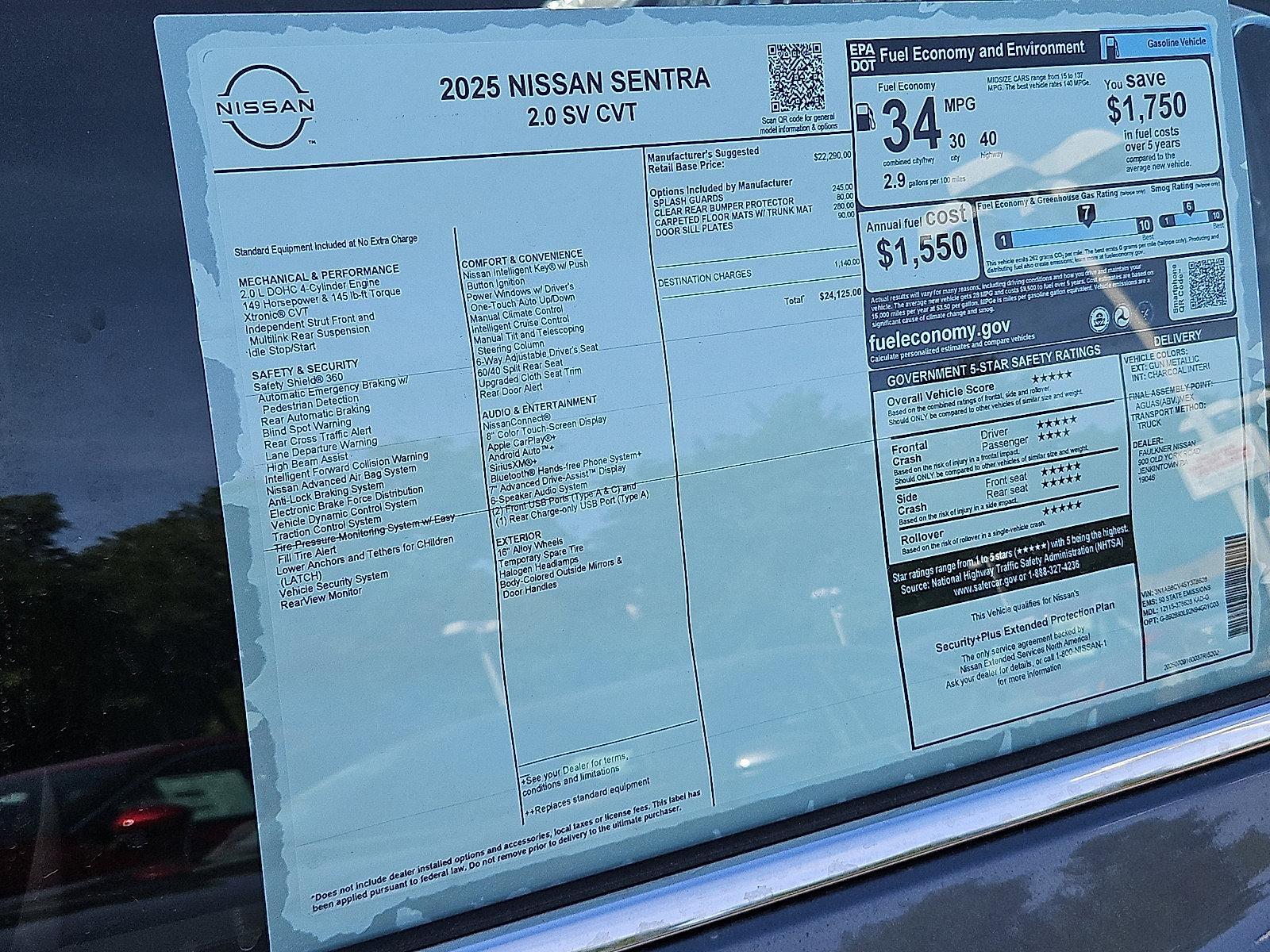 2025 Nissan Sentra Vehicle Photo in Jenkintown, PA 19046