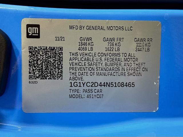 2022 Chevrolet Corvette Stingray Vehicle Photo in PUYALLUP, WA 98371-4149