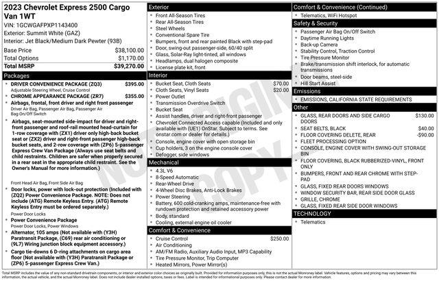 2023 Chevrolet Express Cargo 2500 Vehicle Photo in DANBURY, CT 06810-5034