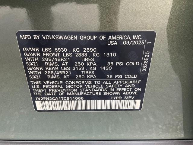 2026 Volkswagen Atlas Vehicle Photo in Oshkosh, WI 54904