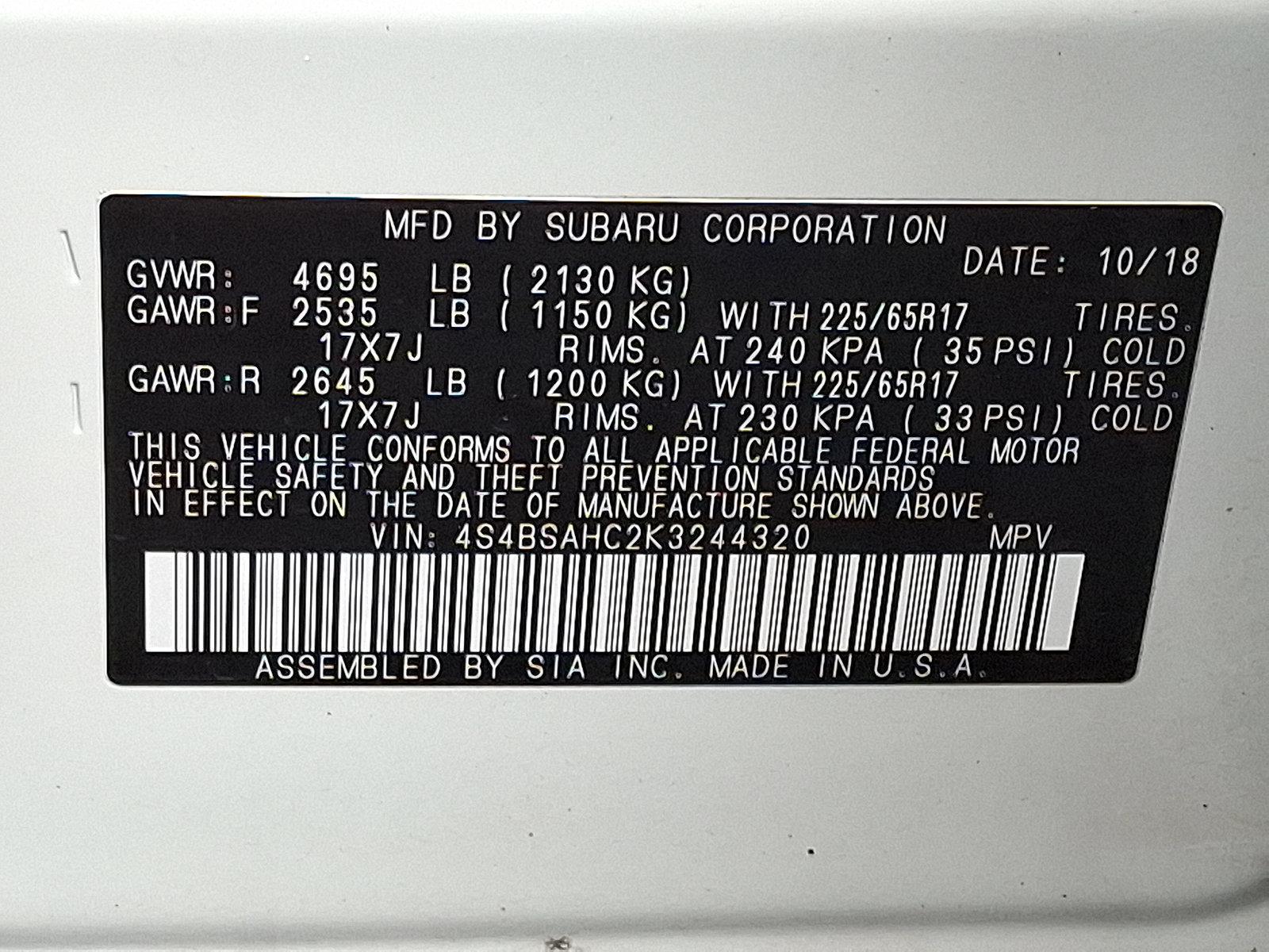 2019 Subaru Outback Vehicle Photo in Easton, PA 18045