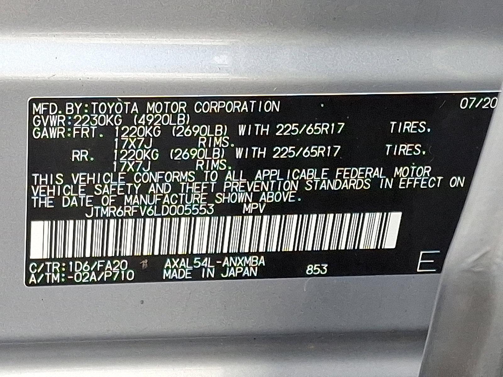 2020 Toyota RAV4 Vehicle Photo in Easton, PA 18045