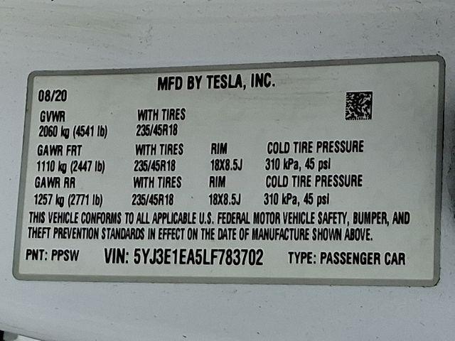2020 Tesla Model 3 Vehicle Photo in DANBURY, CT 06810-5034