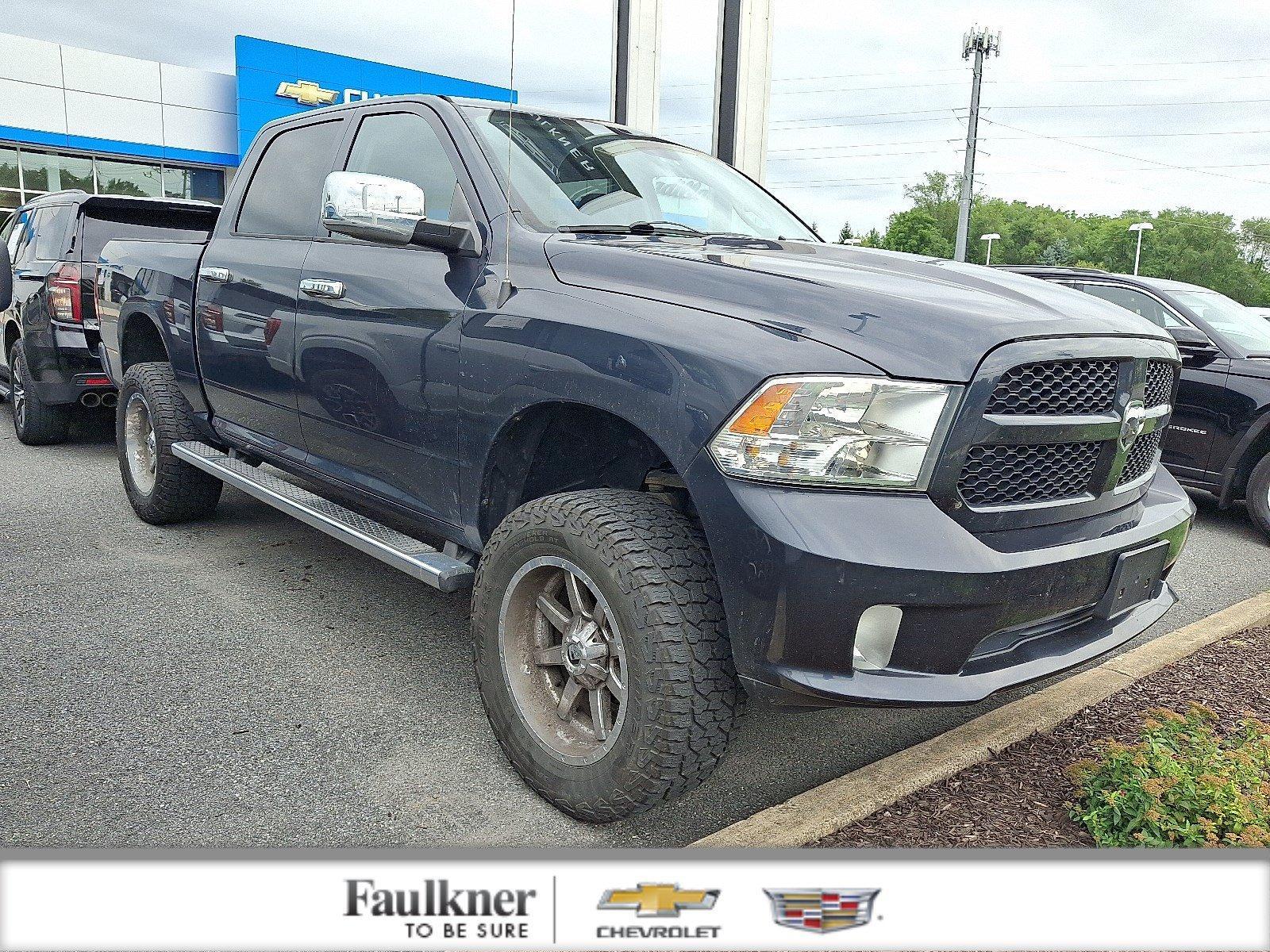 Gray (Maximum Steel Metallic Clearcoat) 2014 RAM 1500 Pickup Truck Four-Wheel Drive 6-Speed Automatic Overdrive