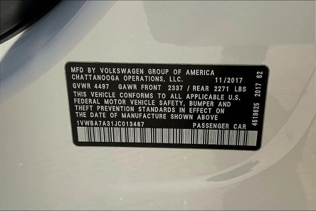 2018 Volkswagen Passat Vehicle Photo in TOPEKA, KS 66609-0000