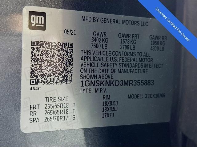 2021 Chevrolet Tahoe Vehicle Photo in PUYALLUP, WA 98371-4149