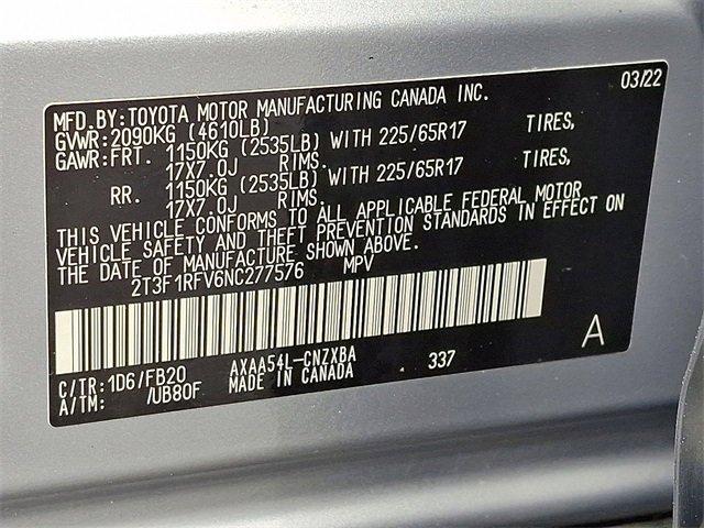 2022 Toyota RAV4 Vehicle Photo in LANCASTER, PA 17601-0000