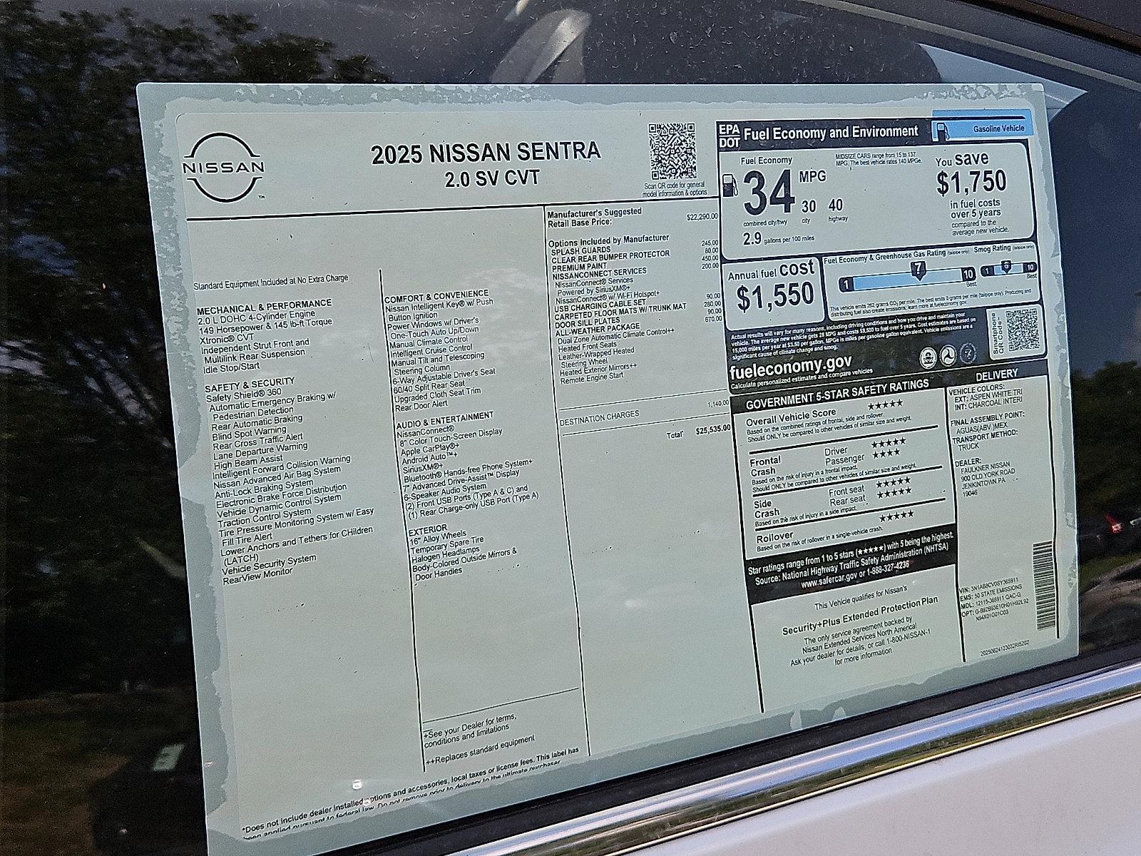 2025 Nissan Sentra Vehicle Photo in Jenkintown, PA 19046