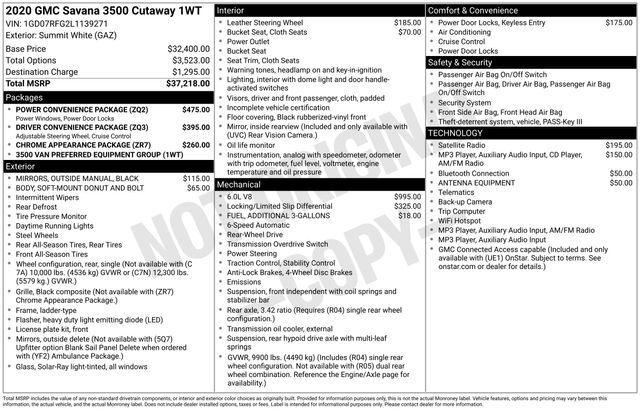 2020 GMC Savana Commercial Cutaway Vehicle Photo in Salt Lake City, UT 84119-3321
