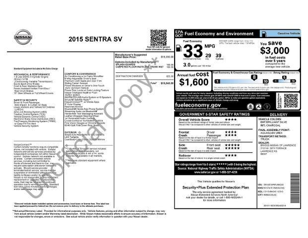 2015 Nissan Sentra Vehicle Photo in Weatherford, TX 76087