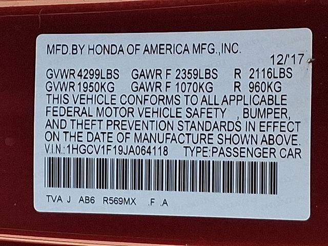 2018 Honda Accord Vehicle Photo in DANBURY, CT 06810-5034
