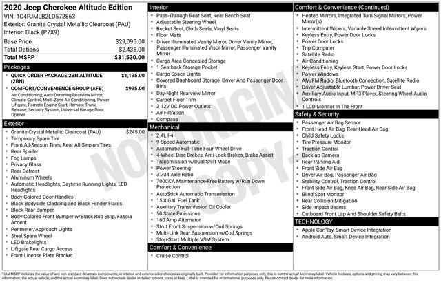 2020 Jeep Cherokee Vehicle Photo in DANBURY, CT 06810-5034